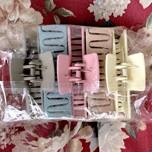 5 set large matte colored hair claw clips